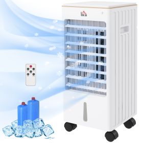 Room Air Cooler with Ice Packs, Ice Cooling Fan Water Conditioner Humidifier Unit with Remote, Timer, Wheels (Option: White-300x285x580 mm)