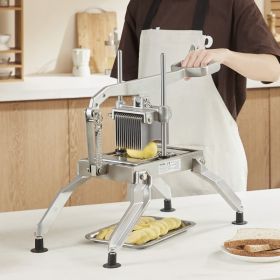 Commercial Vegetable Slicer, 1/4 And 1/2 Inch Tomato Slicer, Stainless Steel And Aluminum Alloy Vegetable Cutter Slicer, Manual Tomato Slicer Wit (Option: Silver)